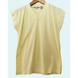 Vintage JASON MAXWELL Cap Sleeve Yellow Top Shirt Tee 90s / 00s Size S